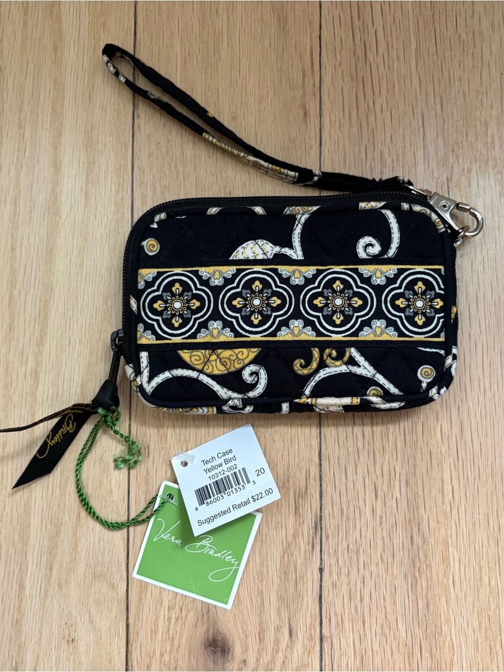 Vera Bradley Black & Yellow Wristlet